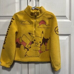 Pokemon Yellow Pikachu Sherpa Sweatshirt Pullover for Kids